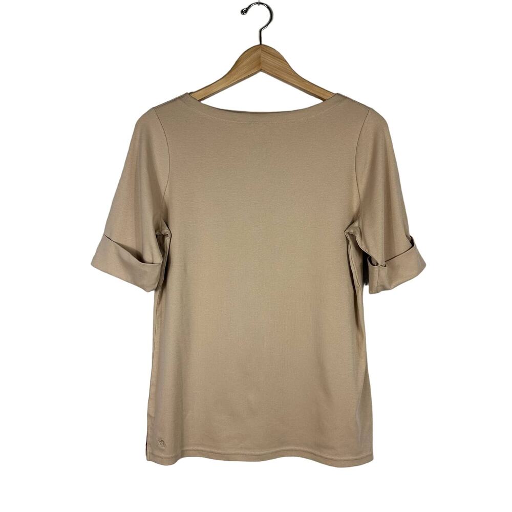 Lauren Ralph Lauren Judy Boat Neck Top Pale Wheat